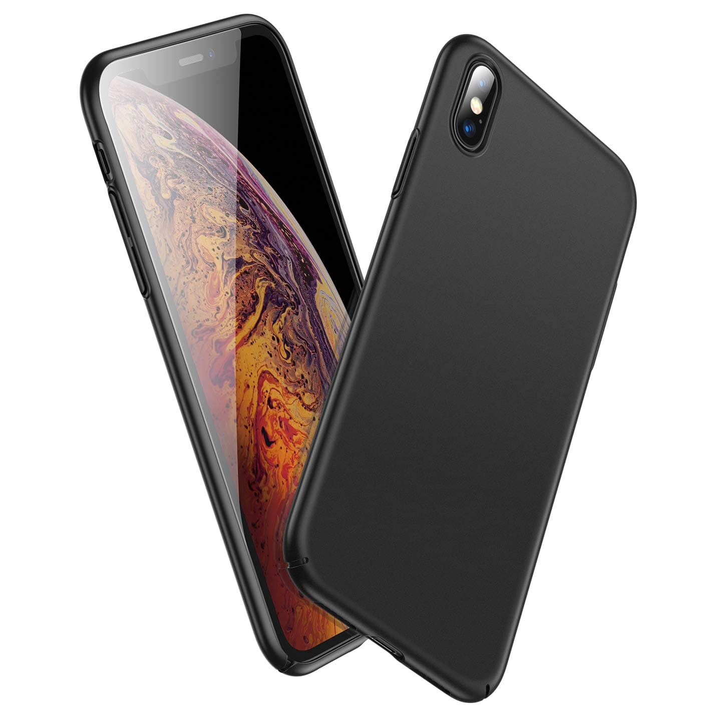 GEARART iPhone Xs Case, Ultra Thin Light [Hard PC] Protective Cover with Coated Matte Surface for iPhone Xs (Only) 5.8” Inch [Support Wireless Charging], Space Black