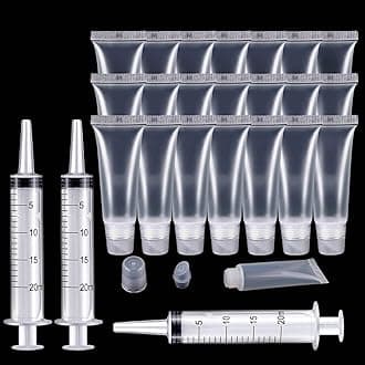 Rolybag 22 Packs Empty Lip Gloss Tubes Containers(10ml),Travel empty bottle,Refillable Soft Cosmetic Squeeze Tubes For Women & Girls DIY Lip Gloss Cosmetics