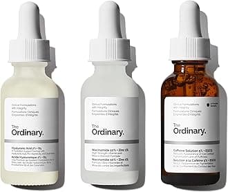 Serum Favorites Set – Hyaluronic Acid 2% + B5, Niacinamide 10% + Zinc 1%, Caffeine Solution 5% – Eye and Face Serums for Hydrating, Brightening & Pore-Minimizing Skin Care