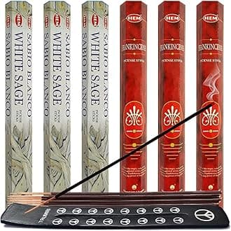 White Sage Incense Sticks & Holder Bundle Variety Pack from Hem Trumiri Insense Insence