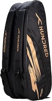 HUNDRED Cosmogear Badminton Kit-bag (Size: Large) | Double Zipper | Bag with Front Zipper Pocket | Material: Polyester| Padded Back Straps | Easy-Carry Handle