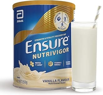 Ensure NutriVigor Nutritional Shake – Vanilla Flavour – 850g – Food Supplement with Protein, HMB & 27 Vitamins & Minerals – Supports Strength, Energy & Immunity – With Vitamin D, C & B