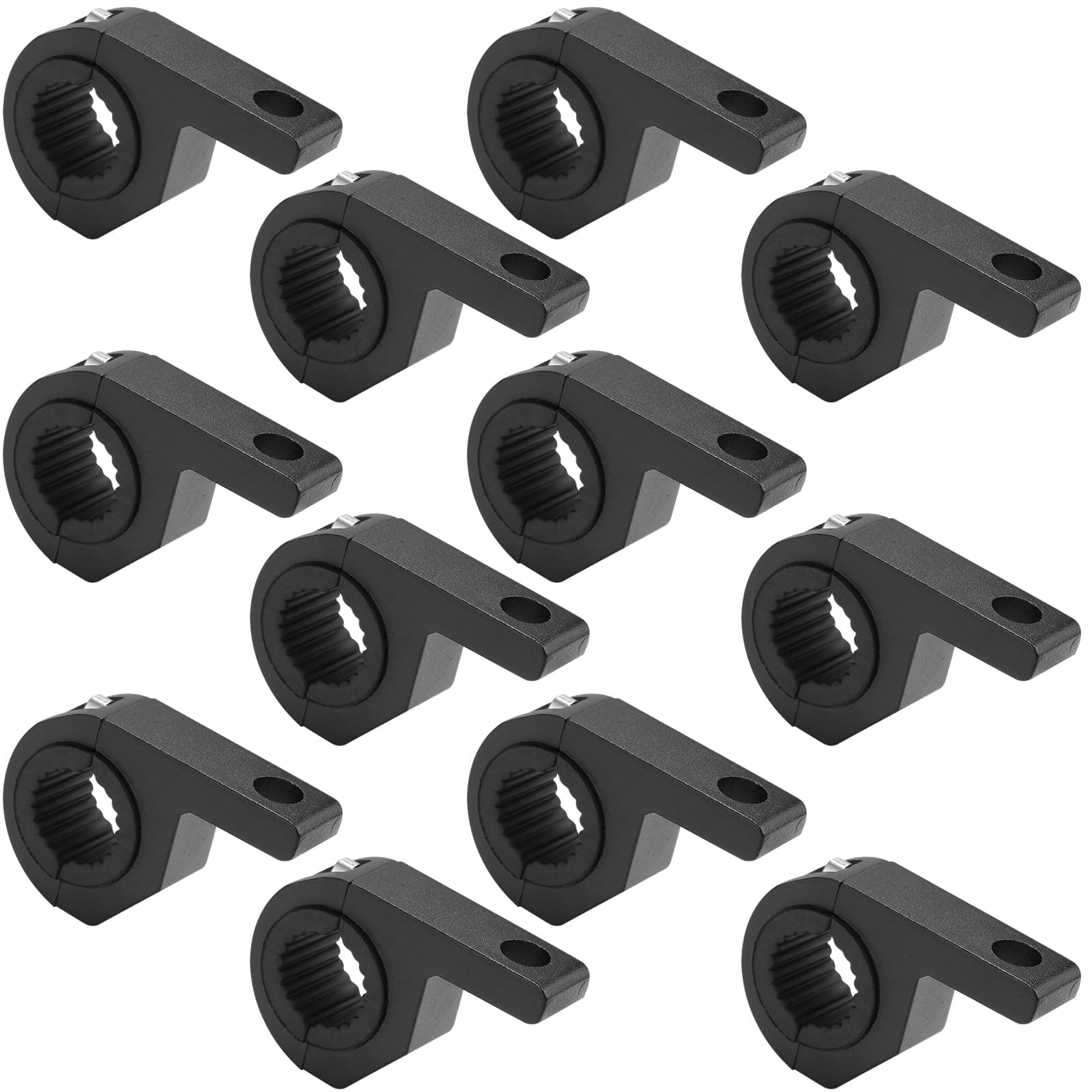 Datanly 12 Pcs Light Bar Mounts Bar Clamp Kits LED Light Bar Mounting Brackets Tube Clamp for 1'', 1.25'' Roof Rack Bull Bar Roll Cage, Off Road Vehicles ATV UTV Trucks, Black(Classic)