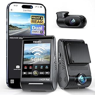 A229 Plus Dash Cam Front and Rear, Dual STARVIS 2 Sensors, 2 Channel HDR, 1440P+1440P Voice Control Car Dash Camera, 5GHz Wi-Fi, Voice Control, Ultra-Precise GPS