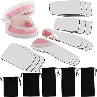 30 Pieces Dental Mouth Mirror Occlusal Reflector Intraoral Photography Mirror 2 Sided Dental Plated Glass Intraoral Photo glass for Clinic Dentist