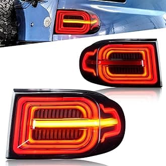 Archaic Tail lights Assembly Compatible for Toyota FJ Cruiser 2007-2014, FJ Cruiser GSJ15W Rear Tail Lamp w/Start Up Animation and Sequential Turn Signal,Driver & Passenger Sides, Smoked