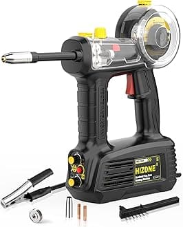 HIZONE100A Handheld MIG Welder Machine, 110V Portable Gasless Flux Core Welding Machine, Hand Held Inverter Wire Feed Welder