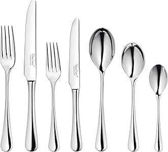 Radford Bright, 48 Piece Cutlery Set for 6 People - 6 Free Steak Knives. Made from Stainless Steel. Dishwasher Safe.