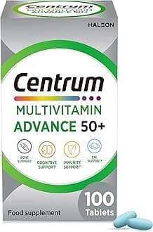 Centrum Advance 50+ Tablets Multivitamin & Mineral Supplements, with 24 essential nutrients, including vitamin D, C, Zinc, 100 ct