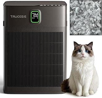 Trucozie T554 Air Purifier for Home Up to 2000 Ft² in 1 Hr with Washable Pre-Filter, Air Purifier for Home Pets with PM 2.5 Air Quality Display, Sleep Mode for Allergies, Dust, Smoke, Grayish Brown