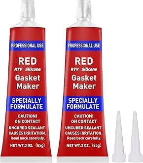 RTV Silicone Gasket Maker, High Temp Silicone Resist Oil, Anti-Freeze RTV Silicone Sealant for Engines, Gearboxes, Pumps, Superchargers (Red, 170g)
