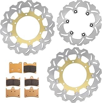 Front Rear Brake Disc Rotors Pads Kit for Yamaha YZF600R 1997-2007 Thunder Cat YZF1000R 96-01