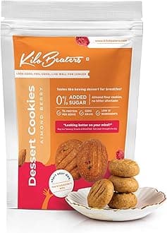 Almond Berry Dessert Cookies 400G (Pack Of 1) | 7G Protein Per Serve | Ready To Eat Tea Time Snack | No Maida & 0% Added Sugar | Keto Friendly Almond Biscuit | Healthy Snacks For Adults