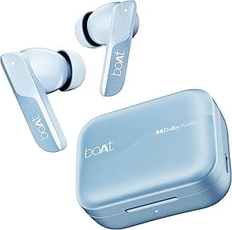 boAt Re-launched Airdopes 800 TWS earbuds with Dolby Audio, Adaptive EQ by Mimi, 40 hours playback, 4 microphones with AI-ENx™, Multipoint Connection, Hearables App support (Interstellar Blue)