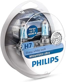12972WVUSM WhiteVision Headlight Bulb - (H7, 55 W, Halogen, High and Low Beam, PX26d, 4200 K, Intense White)