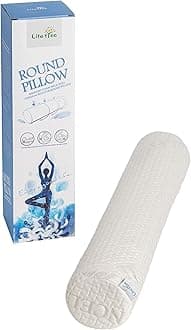 Comfort Memory Foam Neck Roll and Cervical Bolster Round Pillow with Removable Washable Soft Cover for Spine and Neck Back Lumbar Leg Vertebra Support (18x3.5 inch Pillow)