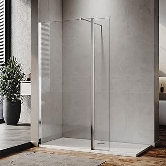 ELEGANT700mm Walk in Wetroom Shower Enclosure 8mm Easy Clean Shower Glass Panel with 300mm Return Panel and 1400x800mm Shower Tray