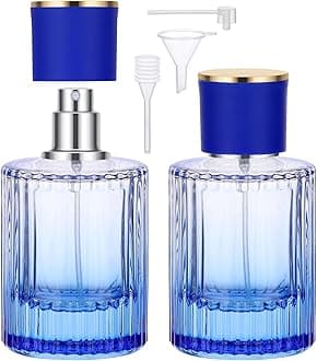 Segbeauty Refillable Perfume Bottle Travel, 1.7Oz Large Cosmetic Perfume Atomizer Empty Perfume Bottles Portabe Clear Glass Container, 2Pcs 50ml Perfume Spray Bottle Cologne Refill Perfume Bottle Blue