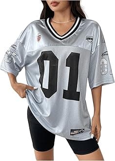 Floerns Women's Camo Print Team Sports T Shirts V Neck Basketball Jersey Tee Shirts