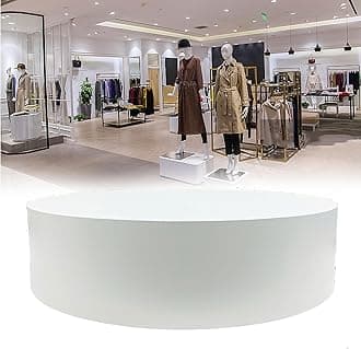 Round Display Pedestal Stand, Bridal Shop Platform Base, for Mannequin/Shoe/Bags/Network Personnel Live Show,White,40x40cm/15.7 * 15.7IN