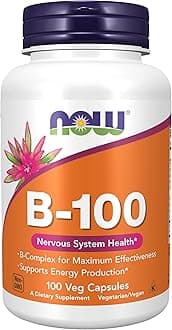 NOW Foods Supplements, Vitamin B-100, Energy Production*, Nervous System Health*, 100 Veg Capsules