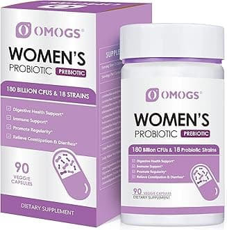 Women's Probiotic 180 Billion CFUs 18 Strains, with Organic Prebiotics, Cranberry Extract, D-Mannose & Digestive Enzymes, for Digestive, Boost Immune, PH Balance & Urethral Health, 90 Capsules