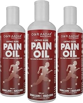 AADAR ORTHO SURE Pain Oil | Ayurvedic Pain Relief Oil for Knee, Back, Joints and Muscle Pain | Shallaki, Hadjod, and Mahanarayan oil | 100 ml (Pack of 3)