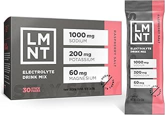 LMNT Electrolyte Drink Mix | Hydration Powder | Keto & Paleo | No Sugar, No Artificial Ingredients | Raspberry Salt | 30 Stick Packs
