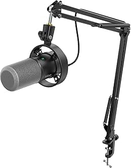FIFINE Podcast Microphone K688 with Boom Arm, USB/XLR Dynamic Mic Kit with Mute Button, 3.5mm Headphones Jack for Studio/Music Recording/Streaming Compatible with PC/Computer/XLR Mixer - K688CT