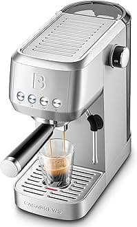 CASABREWS 3700 Essential Espresso Machine 20 Bar, Stainless Steel Cappuccino & Latte Coffee Maker with Steam Frother for Home, 43.9oz Water Tank, Silver