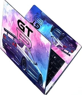 Full Body Laptop Skins Sticker Laminated HD Quality Vinyl fits Upto 15.6 inches Compatible with Dell, Lenovo, Acer, HP, Asus - Nissan GTR Racing-Self-Adhesive