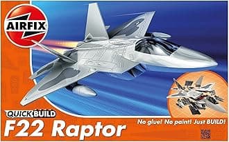 AIRFIX - QUICKBUILD Model Aircraft Kits - J6005 F22 Raptor Model Building Kit for Kids 6+, Construction Plane Toys for Boys & Girls - Fighter Jet & Toy Aeroplane Sets, Plane Enthusiast Gifts