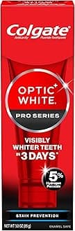 Optic White Pro Series Stain Prevention Hydrogen Peroxide Toothpaste, Teeth Whitening Toothpaste, Effectively Removes Tea, Coffee, and Wine Stains, Enamel-Safe for Daily Use, 3.0 oz