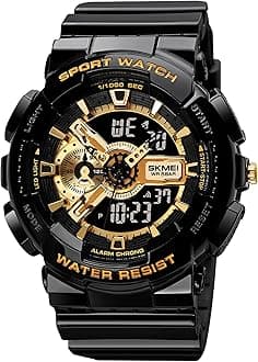 Sports Digital Waterproof Watch for Men – 50M Water-Resistant, Dual Time Display, Stopwatch, Alarm, LED Backlight, 12/24H Format – Durable PU Strap & ABS Case – Outdoor Tactical Watch - 1688