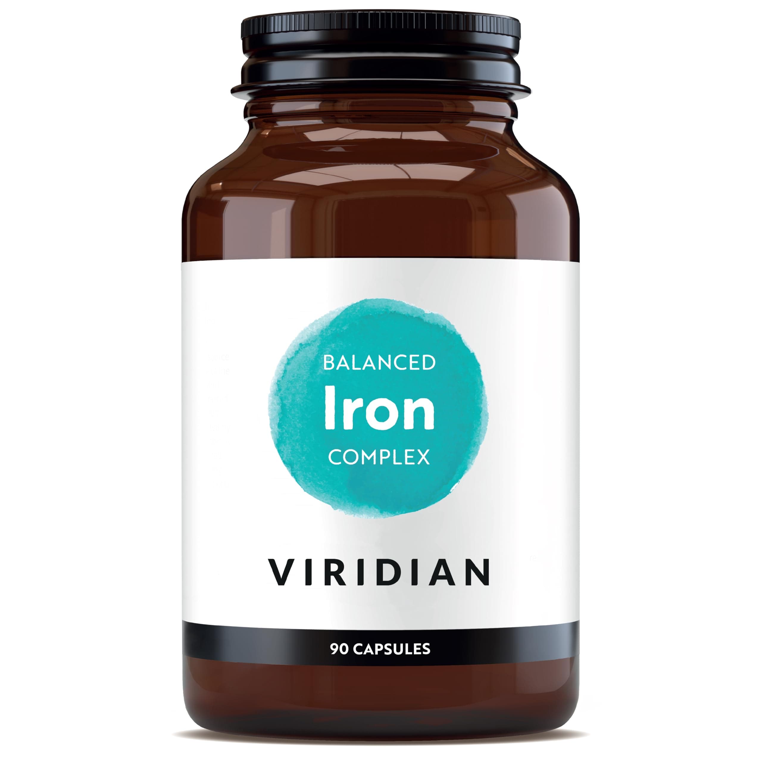 Balanced Iron Complex - 90 Caps | Support for Energy | Iron Bisglycinate, Vitamin C & B12 | Gentle on Digestion | Supports Cognitive Function & Immunity