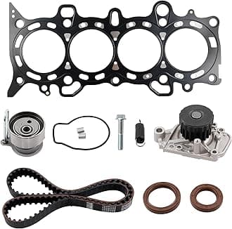 1.7L Engine Timing Belt Kit with Water Pump and Head Gasket, Compatible with 2001-2005 Honda Civic, Replaces# BK312 2523120 HS26236PT