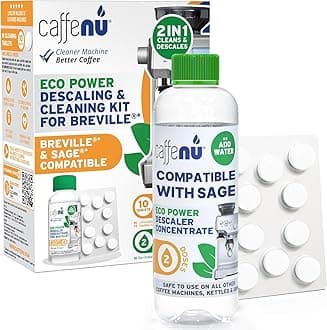 Caffenu Compatible Descaling Solution and Cleaning Tablets for Sage and Breville Coffee Machines, 200ml Descaler and 10 Tablets for Removing Limescale for better Coffee Quality