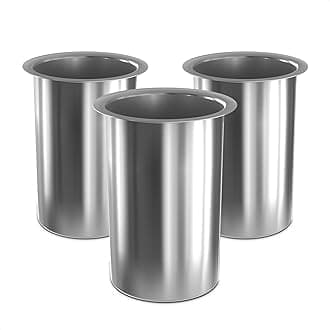 3 Pcs Countertop Utensil Holder Stainless Steel - 5.5 x 4.5" Stainless Steel Utensil Holder for Kitchen and Bars, Durable and Dishwasher Safe, Odor and Rust Resistant, Good for Home and Commercial Use