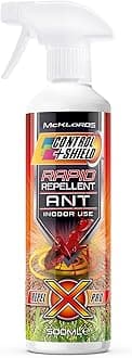 Control & Shield Ant Repellent Deterrent Spray | Natural Eco Friendly Pest Control for Indoors and Outdoors - Contains Lemongrass & Geraniol 500ml, Clear