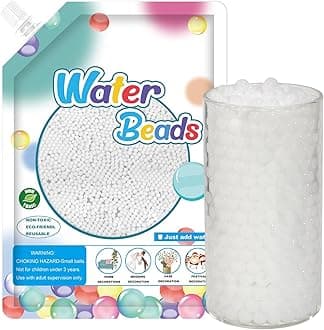 120,000 White Water Beads, Transparent Water Gel Beads for Vase Filler, Christmas Decoration, Wedding Centerpiece, Floating Candles, Planting, Floral Decoration