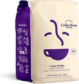 Coffee Bean Direct Crème Brûlée Flavored, Whole Bean Coffee, 5 Pound Bag (Pack of 1)