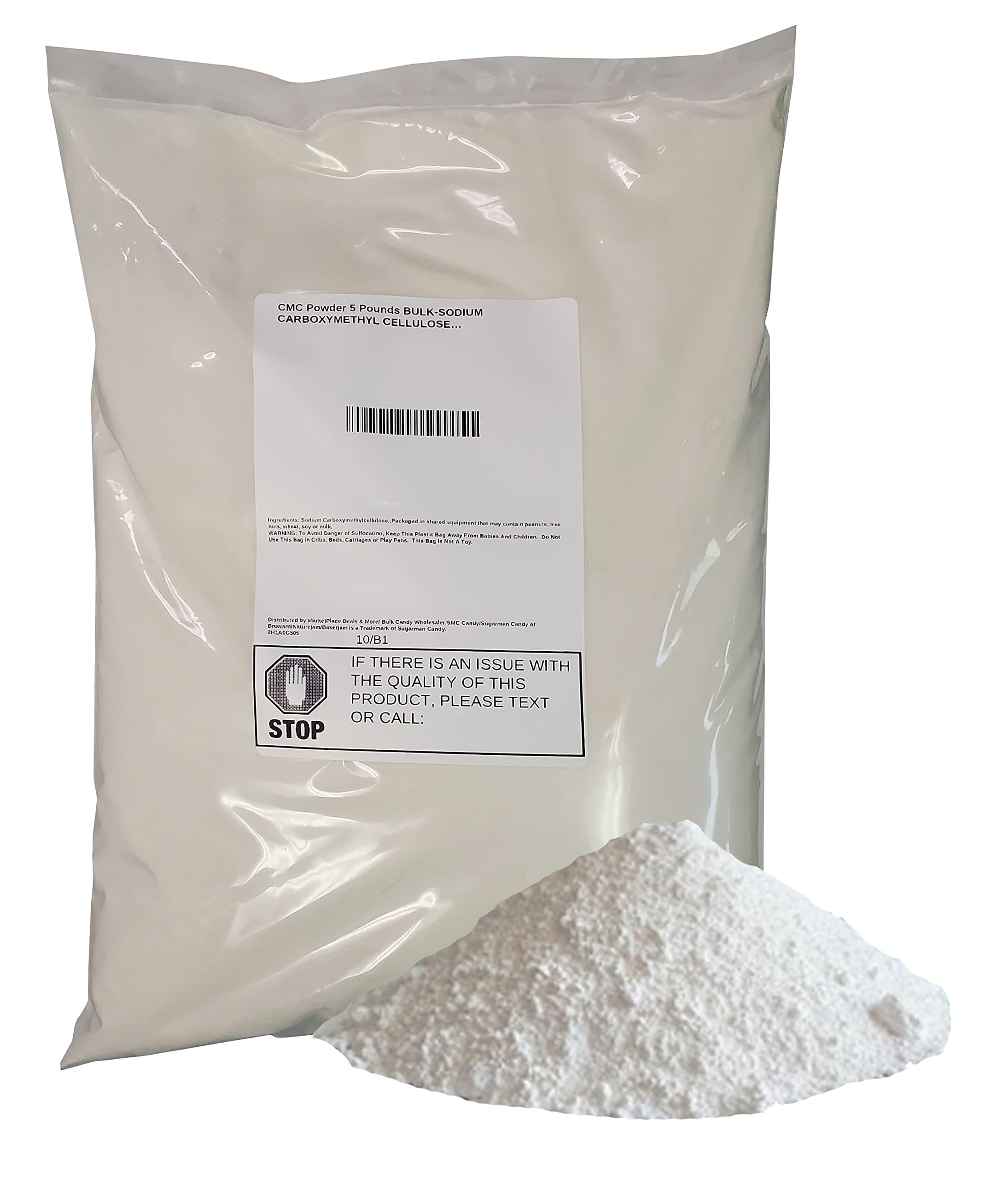 CMC Powder 5 Pounds BULK-SODIUM CARBOXYMETHYL CELLULOSE