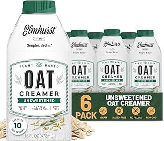 1925 Unsweetened Oat Creamer - 16 Ounce (Pack of 6) Dairy-Free, Vegan, Kosher, No Sugar, Shelf Stable Creamer Made with Whole Grain Oats for Healthier, Simpler Plant Based Alternatives