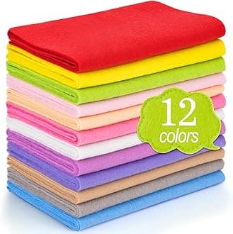12 Rolls 8"x35"(20.5x90cm) 1.4mm Thick Soft Felt Fabric Sheet 12 Assorted Rainbow Series Colors Felt Pack Pastel Felt Sheets for DIY Craft Sewing Squares Nonwoven Patchwork