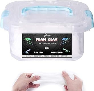 1.1 lbs Moldable Cosplay Foam Clay (White) – High Density and Hiqh Quality for Intricate Designs | Air Dries to Perfection for Cutting with a Knife or Rotary Tool, Sanding or Shaping