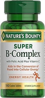 Super B Complex Vitamins with Vitamin C & Folic Acid, Vitamins for Immune & Cellular Energy Support, 150 Tablets