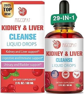Kidney and Liver Cleanse Detox & Repair Drops, Cranberry and Milk Thistle Supplement with Artichoke, Astragalus, Horsetail – Natural Herbal for Liver, Kidney, Urinary Tract, Bladder, 60ml