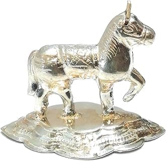 Shree Jewellers Pure Silver Horse Idol for Puja (Chandi ka Ghoda, Single)