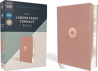 NIV, Larger Print Compact Bible(8.5-Point Print Size), Leathersoft, Pink, Red Letter, Comfort Print