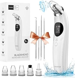 CHIMOCEE Blackhead Remover Pore Vacuum, Upgraded Black Head Remover for Face, Electric Acne Comedone Whitehead Extractor Tools-5 Suction Power, 5 Probes, USB Rechargeable Pimple Popper Tool Kit